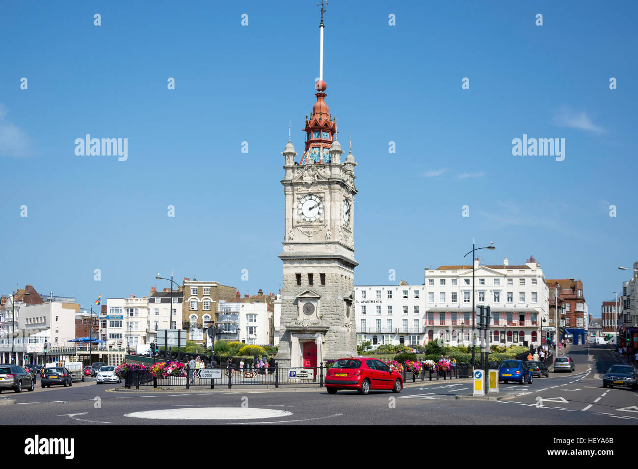 Margate Uhrturm, Marine Drive, Margate, Kent, England, Vereinigtes Königreich Stockfoto