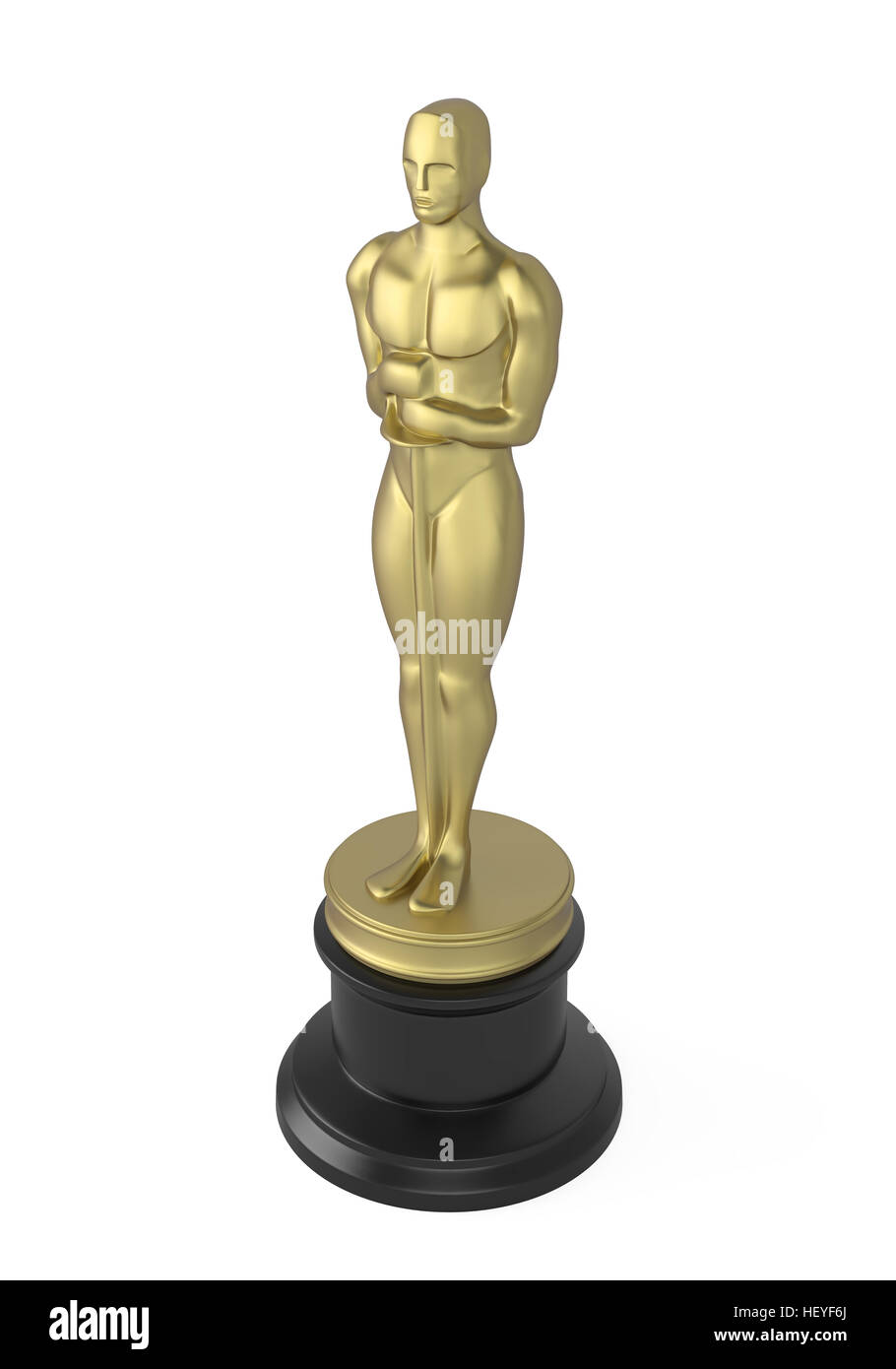Oscar-Statuette isoliert Stockfoto