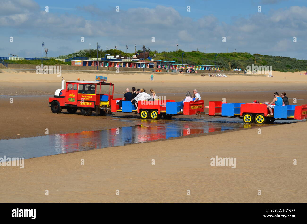 Mablethorpe Sand Zug Stockfoto