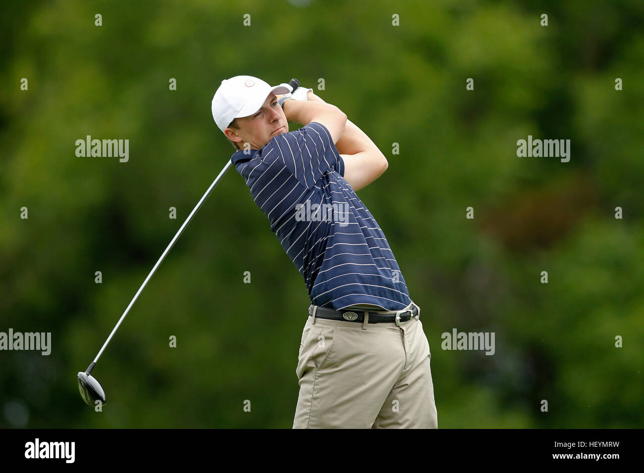 Jordan Spieth spielt für Dallas Jesuit UIL Texas State 5A Division Golf Weltmeisterschaft 2011 in Austin, Texas. Stockfoto