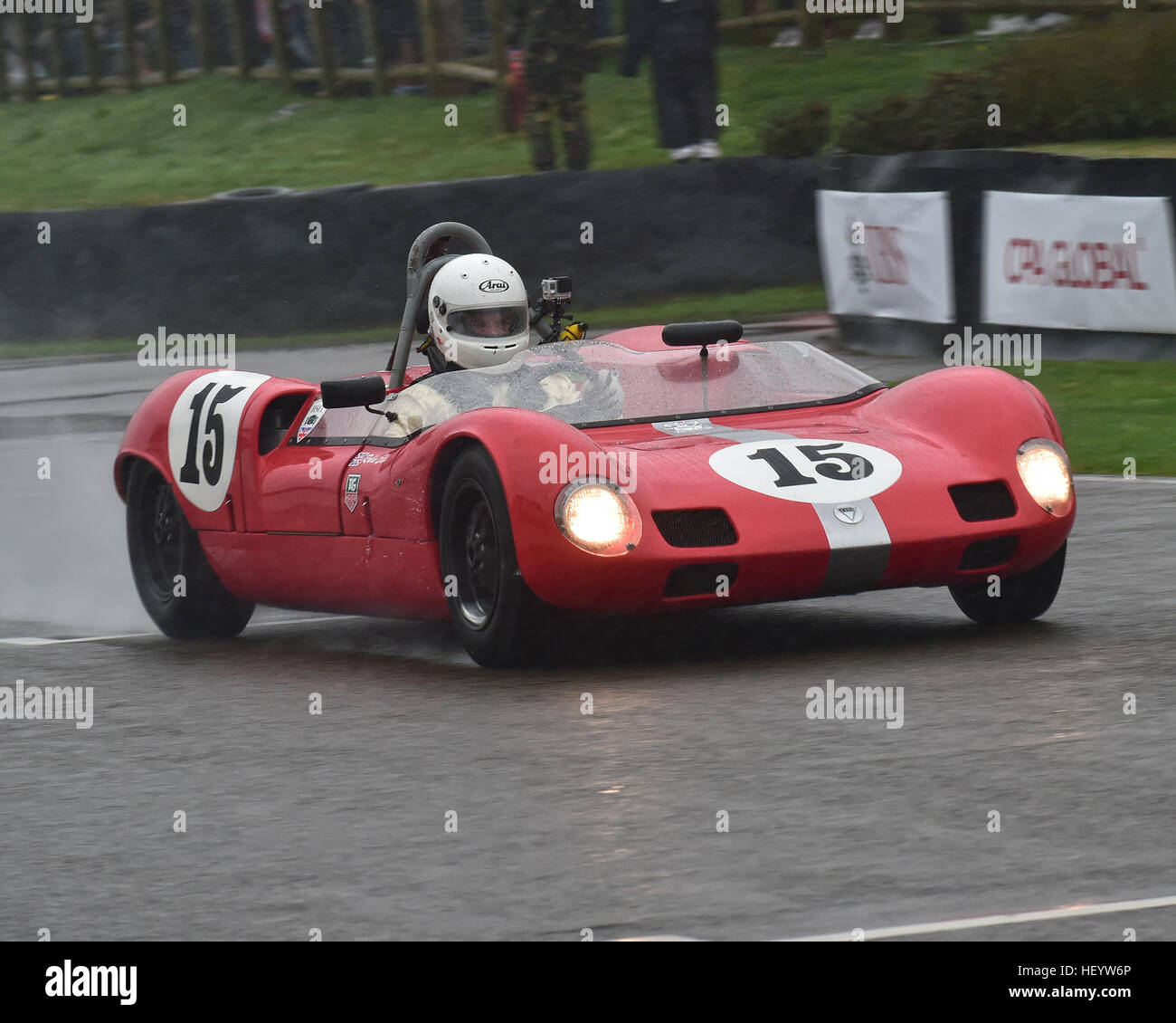 Robin Ellis, Elva Ford Mk7, Madgwick Cup, Sportwagen-Prototypen, Goodwood Revival 2016, 2016, Oldtimer, Goodwood, Stockfoto