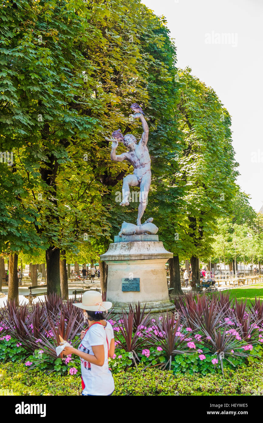 Faune Empfangshalle, Skulptur Jardin du Luxembourg Stockfoto