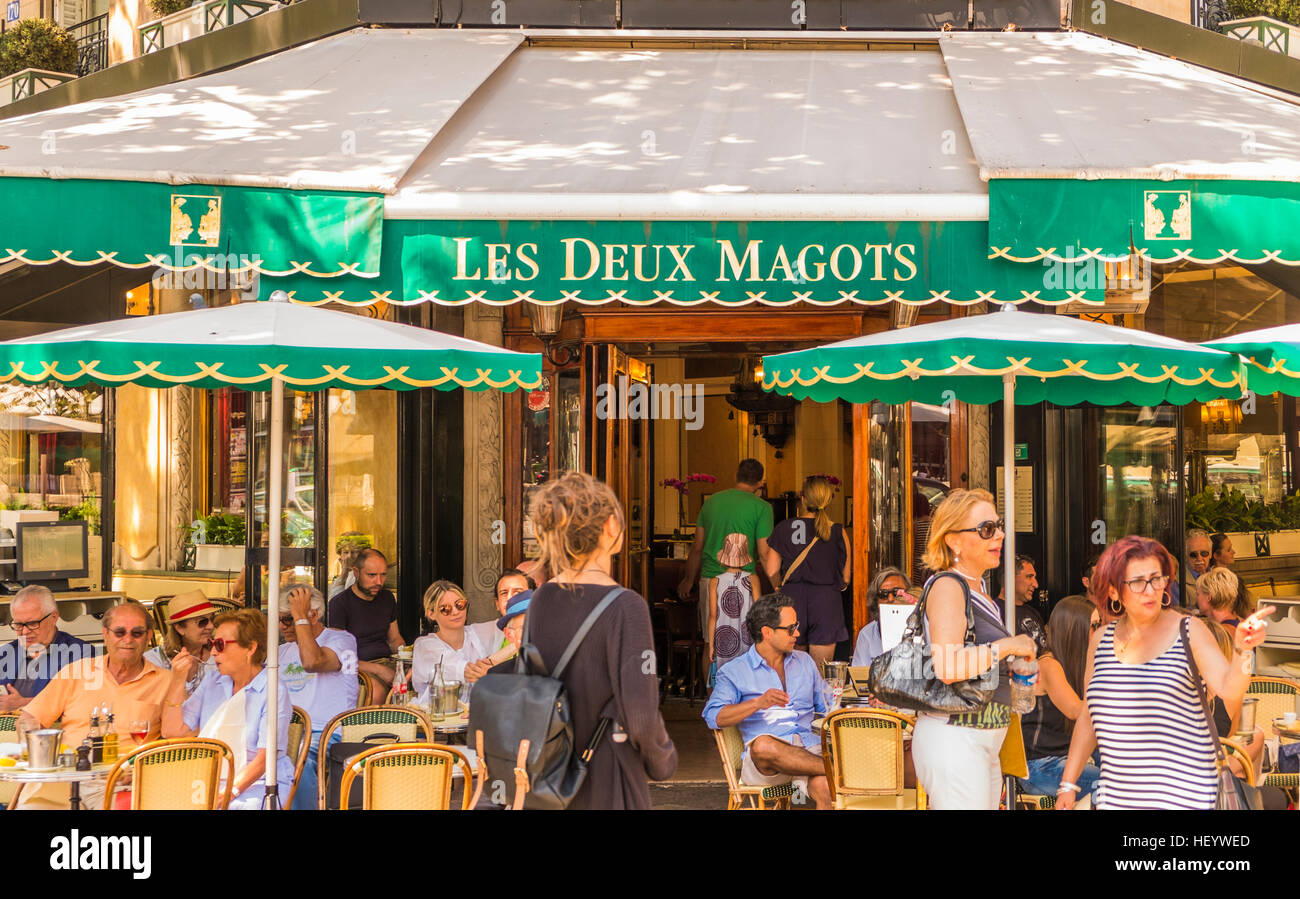 Les Deux Magots, Paris, Ile de France, Farnce Stockfoto