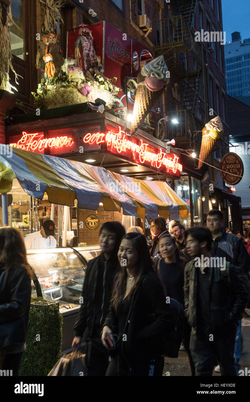 Mulberry Street in Little Italy, New York, USA Stockfoto