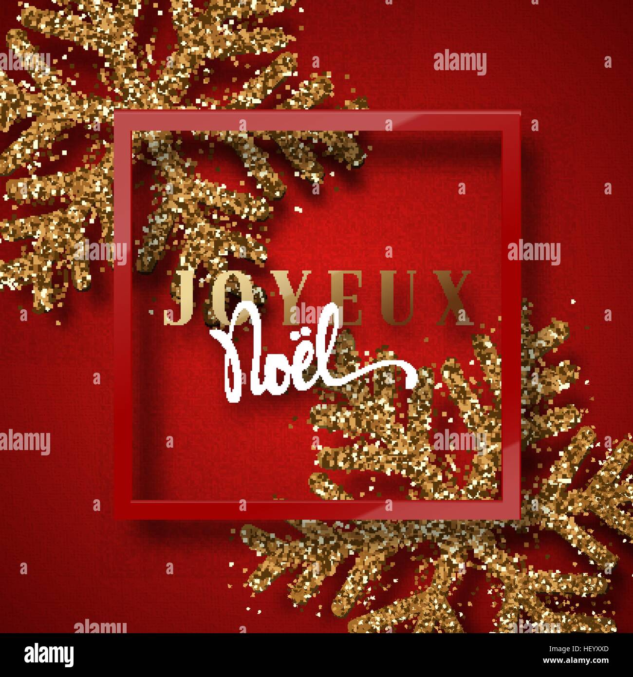 Frohe Weihnachten. Französische Inschrift. Joyeux Noel. Weihnachten
