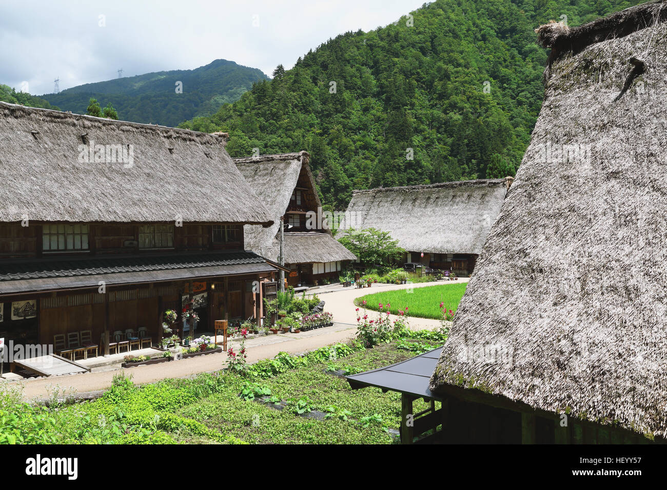 Traditionelles japanisches Dorf in Gokayama, Präfektur Toyama, Japan Stockfoto