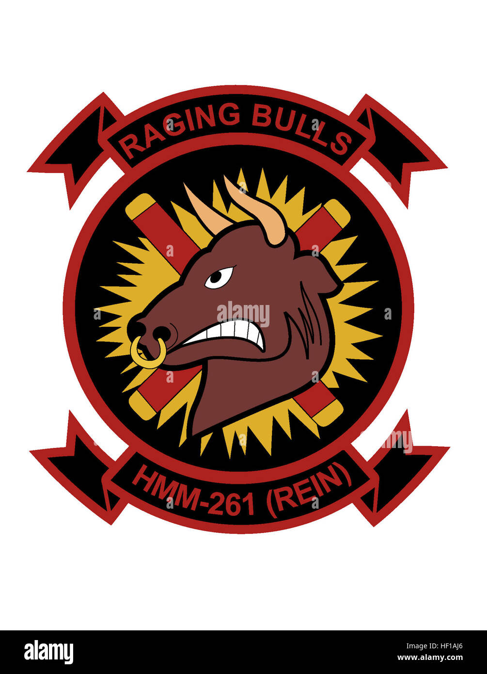 Die Marine Medium Helicopter Squadron 261 (HMM-261) enthüllt ihre neuen hochauflösenden Insignien, die das Erbe der Luftfahrt und die operative Identität der Geschwader repräsentieren. Stockfoto