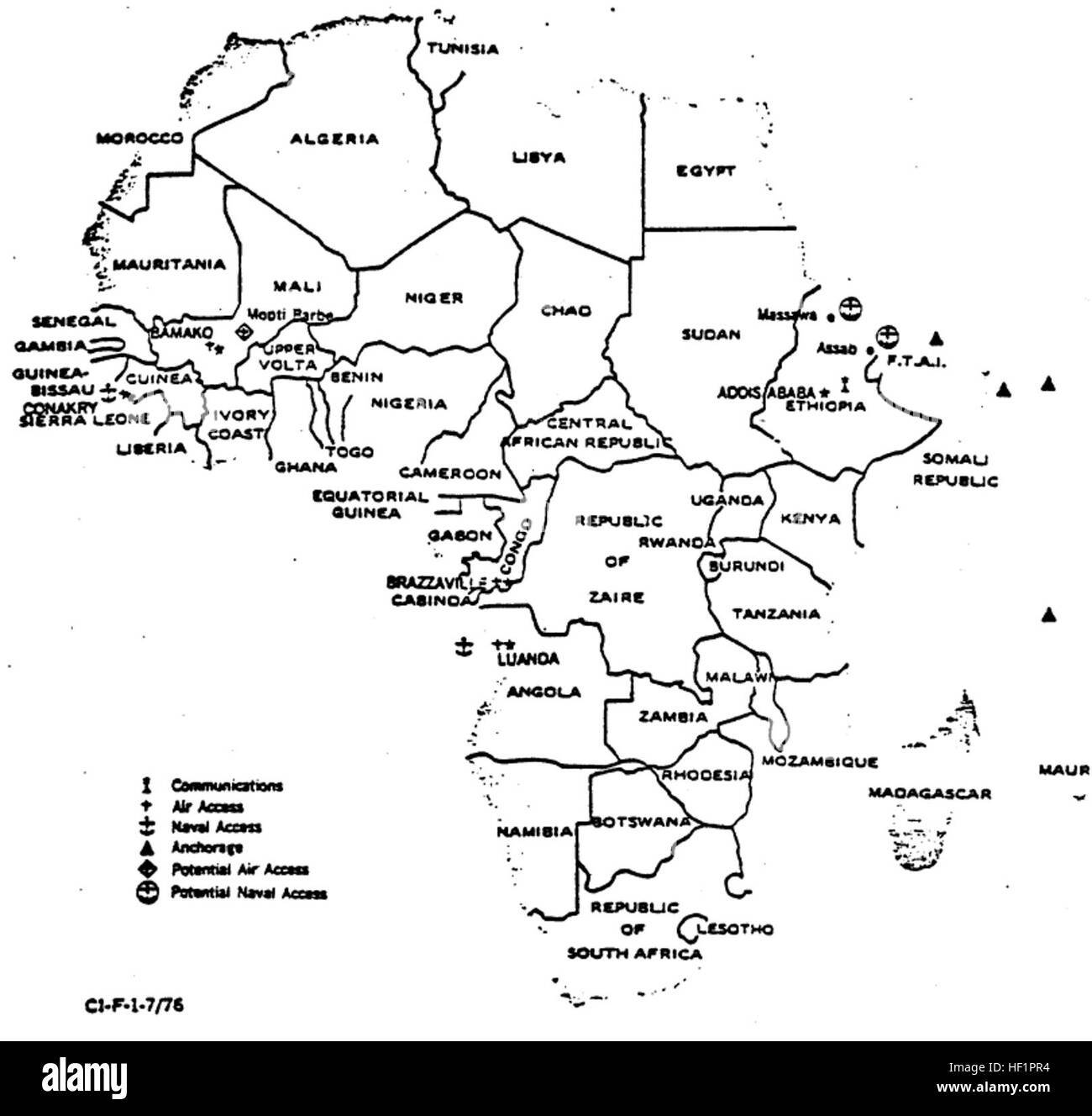 Sowjetische Militär zugreifen Einrichtungen E28093 südlich der Sahara Stockfoto