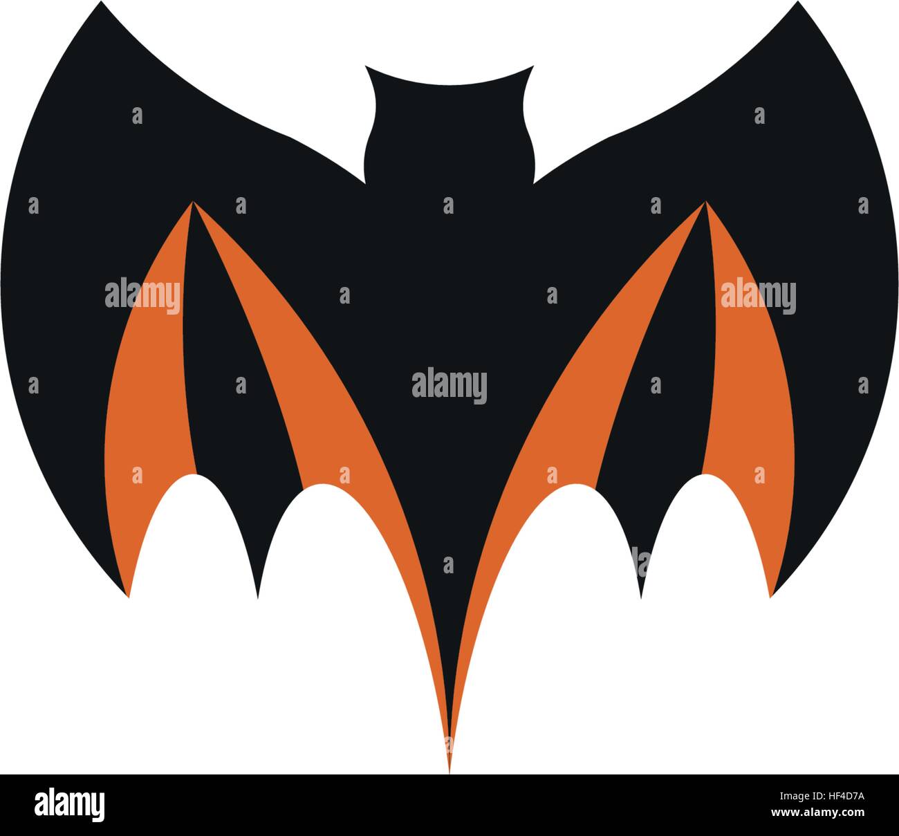 Isolierte abstrakt schwarz fliegende Fledermaus Logo. Halloween-Element auf weißem Hintergrund. Nacht-Tier-Logo. Vampir-Symbol-Vektor-Illustration. Stock Vektor