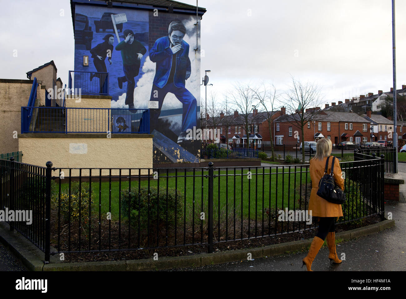Die Ehre-Tour der Ira Soldaten - 06/01/2012 - Nordirland / Ulster / Belfast - Bereichder republikanischen Derry, einige Wandmalereien, die Erinnerung an den Bloody Sunday und den Kampf für die Bürgerrechte - Olivier Goujon / Le Pictorium Stockfoto