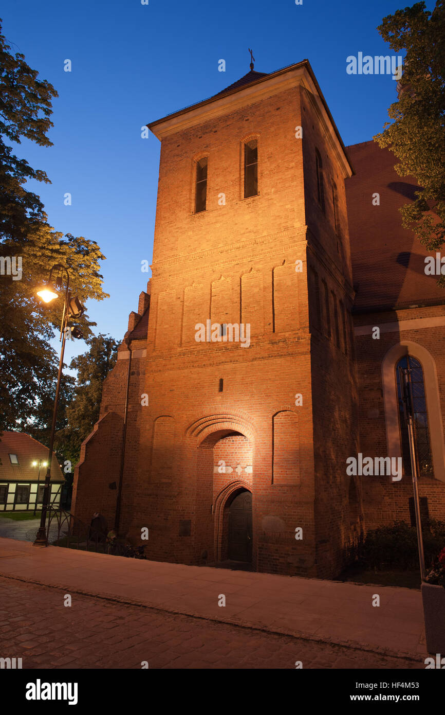 St. Martin & Nikolaus-Kathedrale in der Nacht in der Stadt Bydgoszcz, Polen, gotischen Stil stammt aus dem 15. Jahrhundert Stockfoto