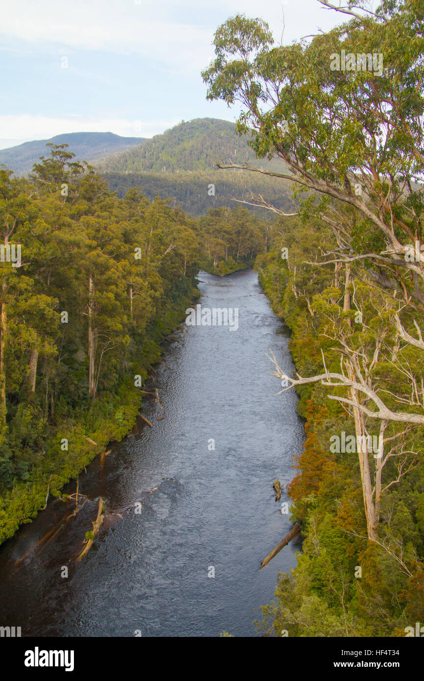 Blick auf die Huon River, Tasmanien, Australien Stockfoto