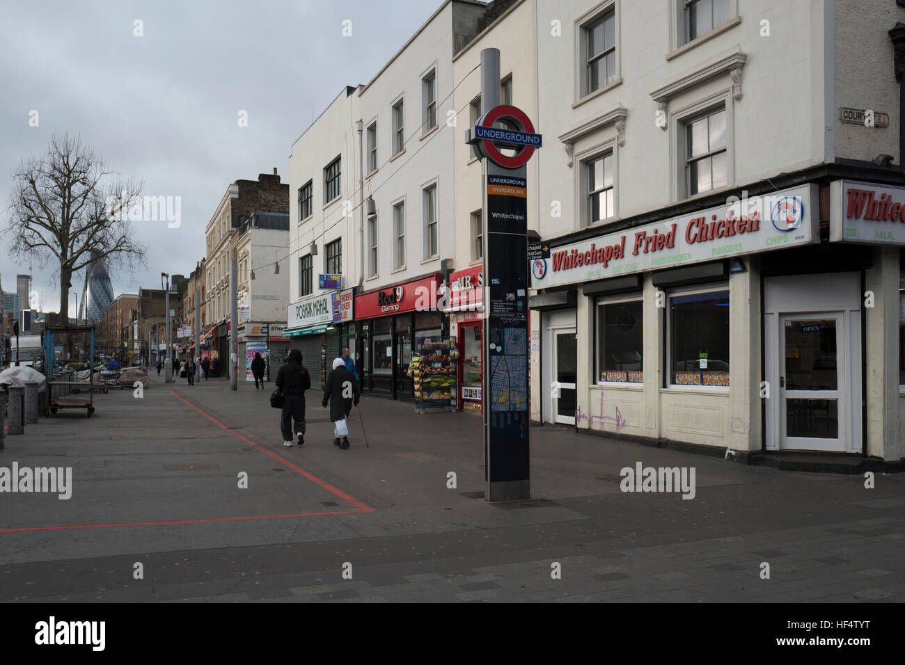 Whitechapel-Halal-Brathähnchen-shop Stockfoto