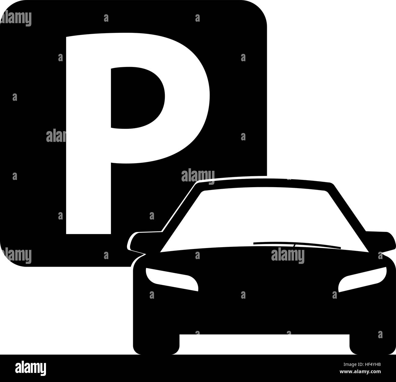 Auto-Symbol isoliert, Schilder, PKW-Parkplatz, Valet parken. Flaches Design, Vektor-Bild Vektor Stock Vektor