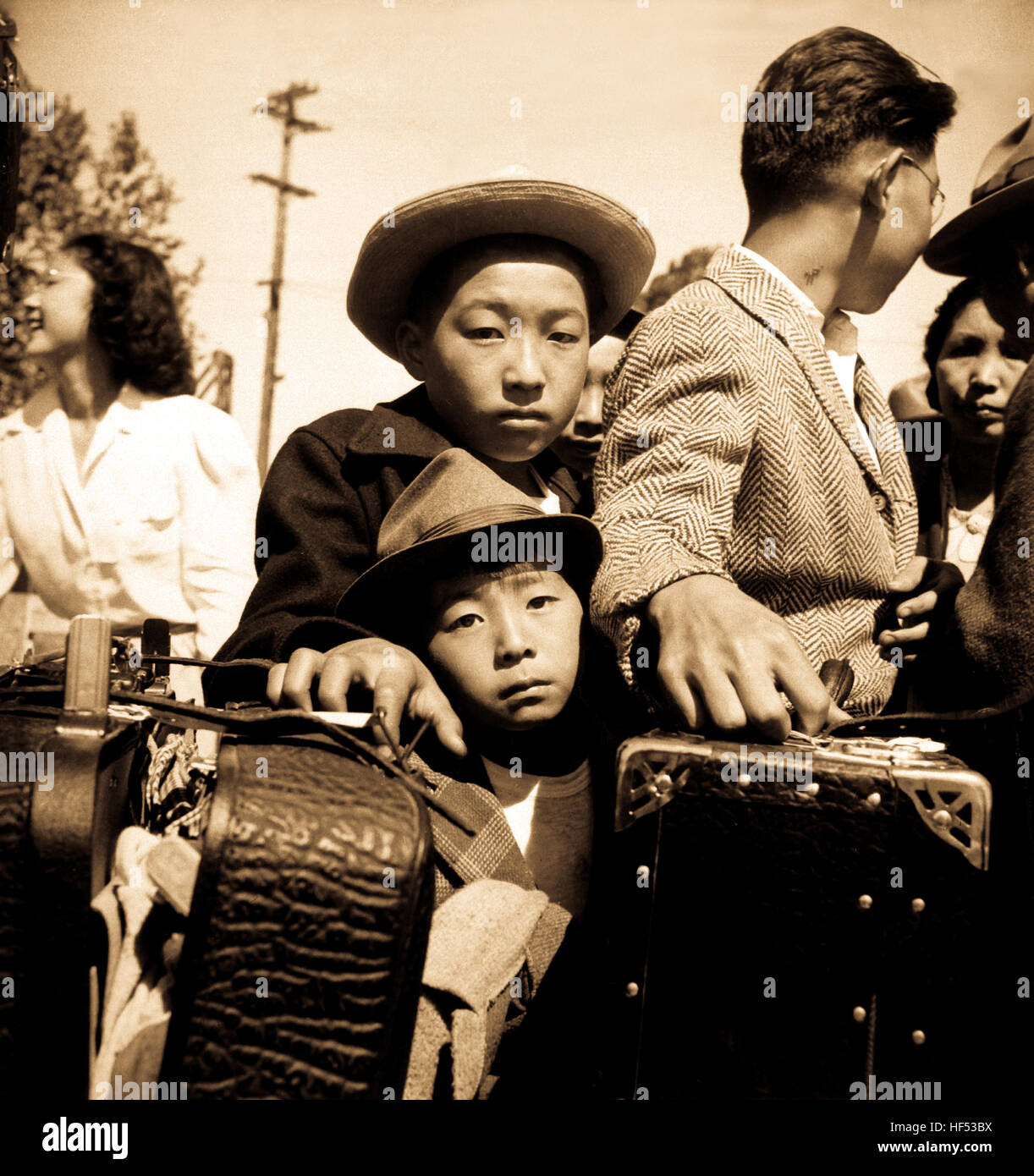Japanische Internierung oder Umzug Lager im zweiten Weltkrieg statt Tausende von Japanisch - Amerikaner für die Dauer des Krieges. Stockfoto