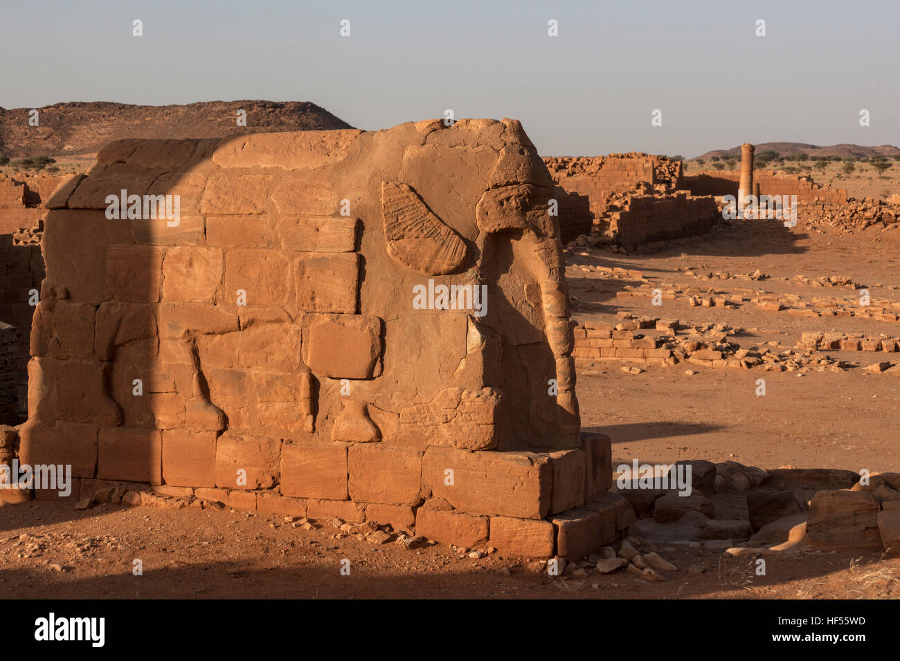 Der große Gehäuse Tempel, Musawwarat Es Sufra, Sudan, Afrika Stockfoto