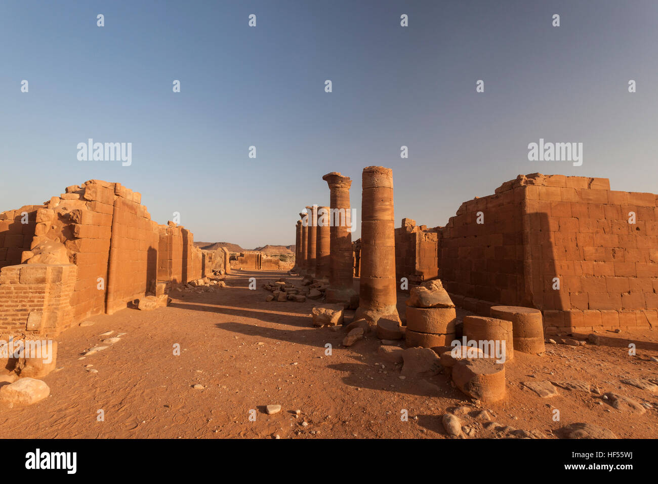 Der große Gehäuse Tempel, Musawwarat Es Sufra, Sudan, Afrika Stockfoto