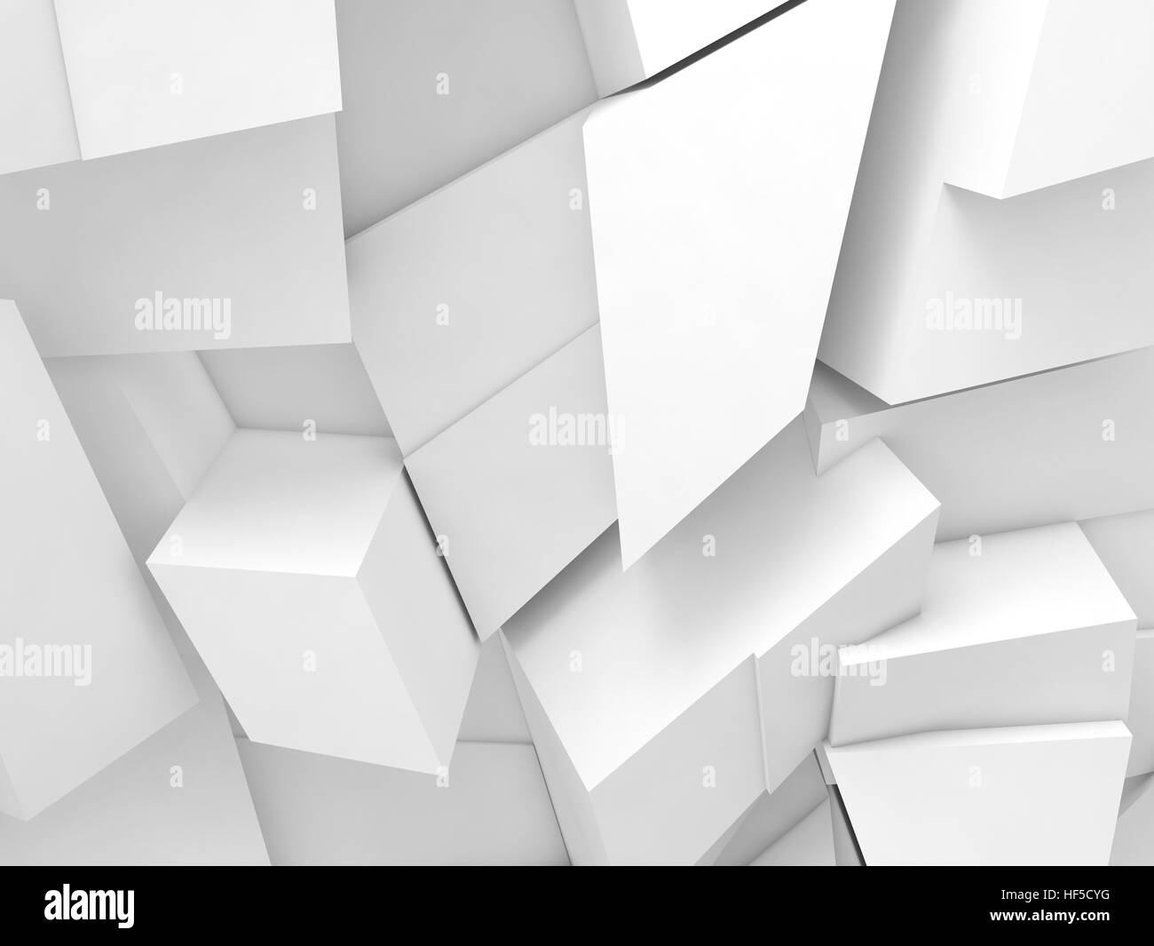 Abstrakte digitale, weiße chaotischen Fragmente Hintergrundmuster, 3d Render-illustration Stockfoto