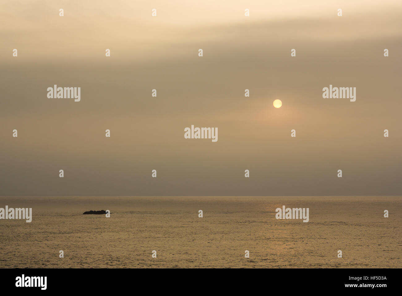 Sonne, Nebel, Isles of Scilly, September 2014 Stockfoto