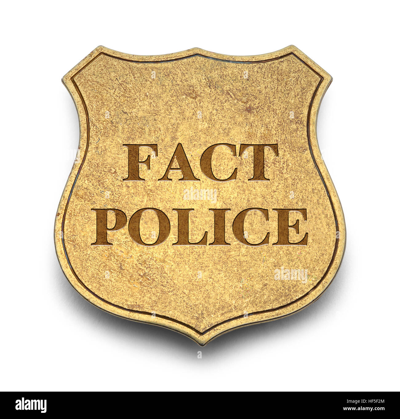 Tatsache-Polizeimarke, Isolated on White Background. Stockfoto