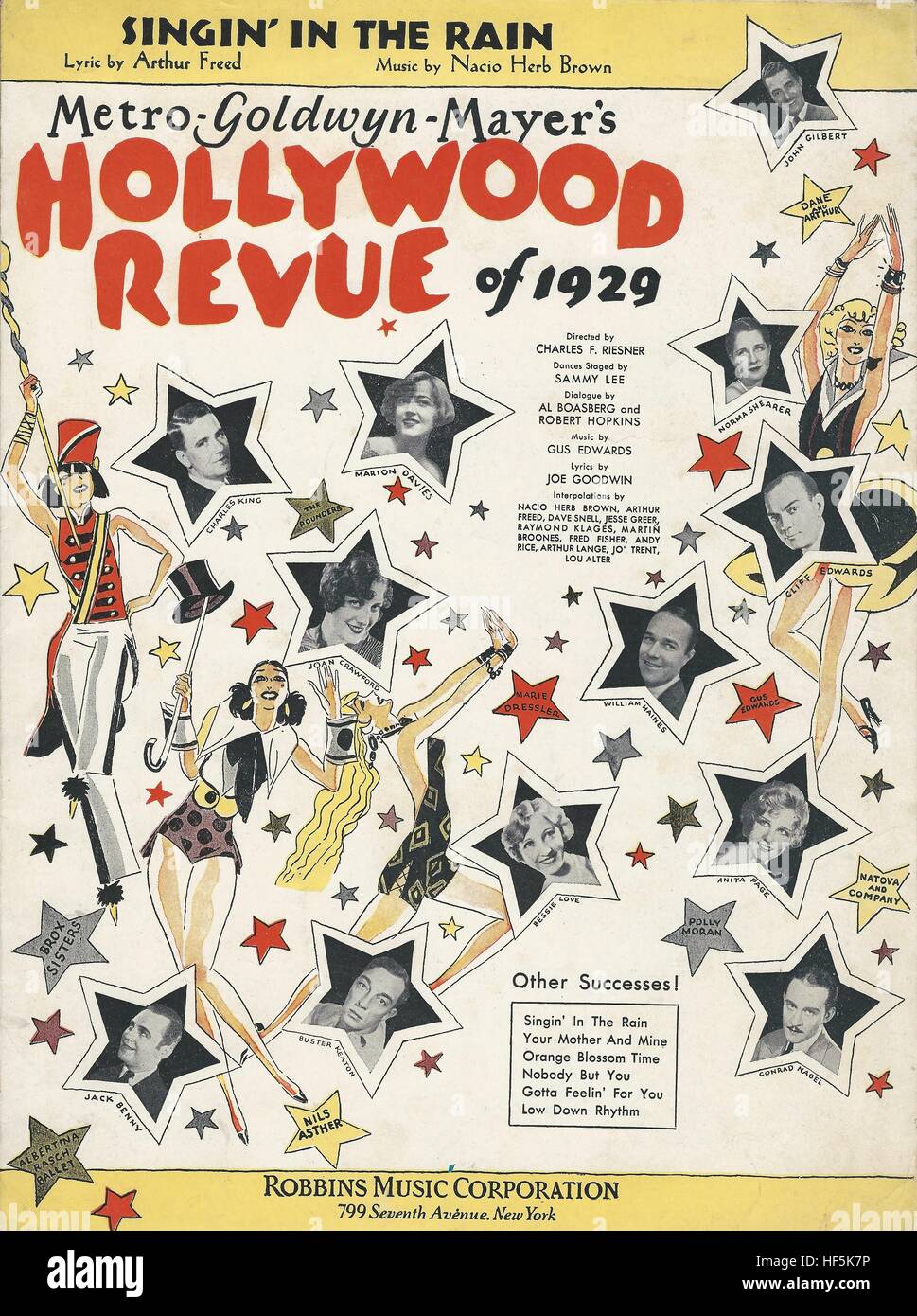 "Hollywood Revue of 1929" 1929 Film Cover Sheet Music Stockfoto