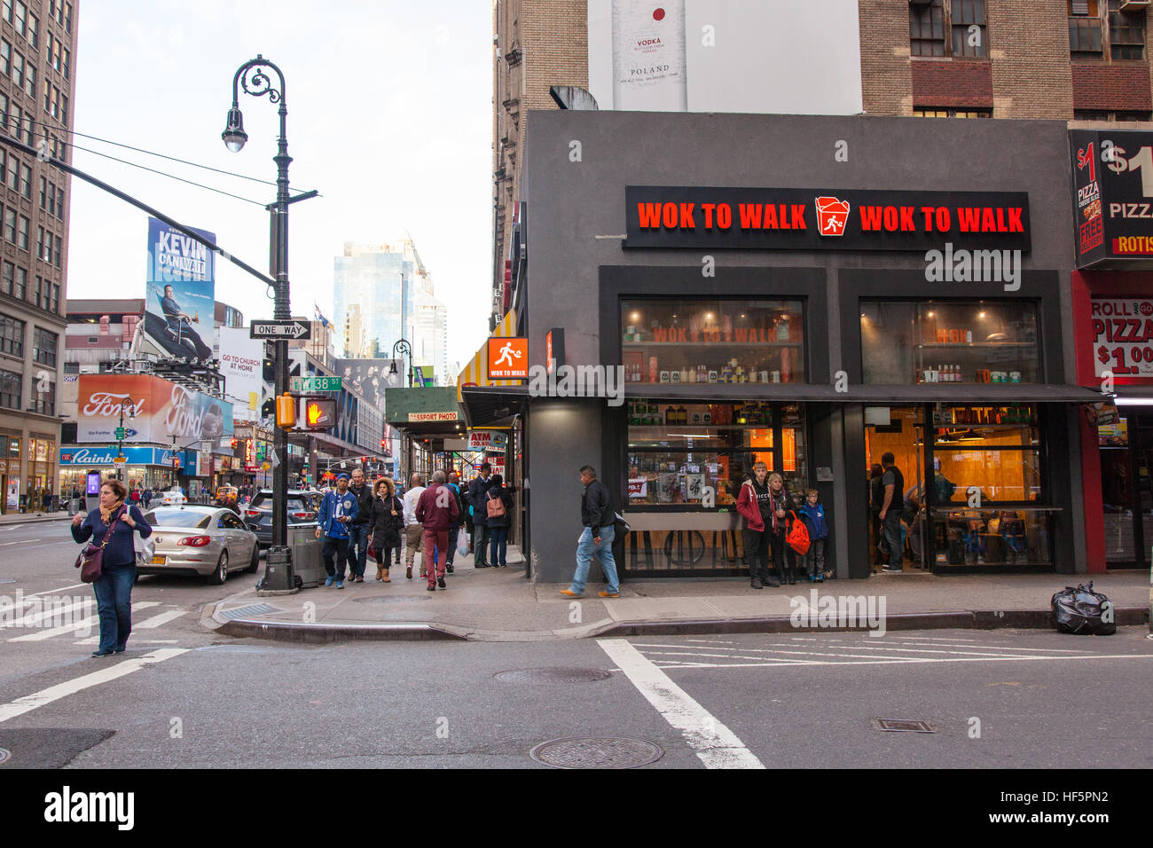 Wok, zu Fuß Fast Food-Restaurant, New York City, Vereinigte Staaten von Amerika. Stockfoto