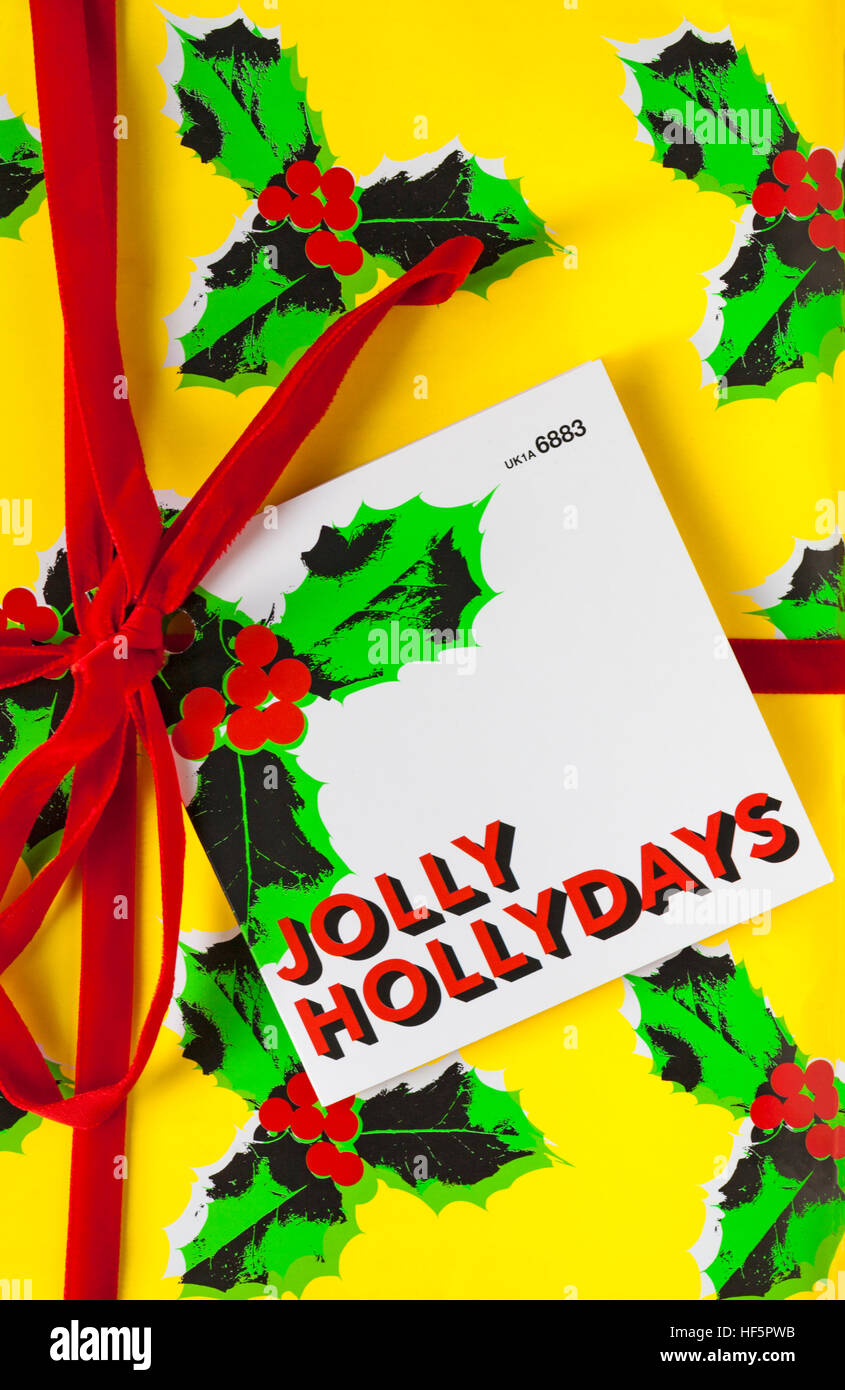 Geschenk verpackt Box mit üppigen Jolly Hollydays frische handgemachte Kosmetik Stockfoto