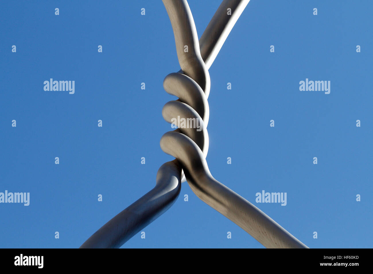 Detail der Skulptur aus Edelstahl. Stockfoto