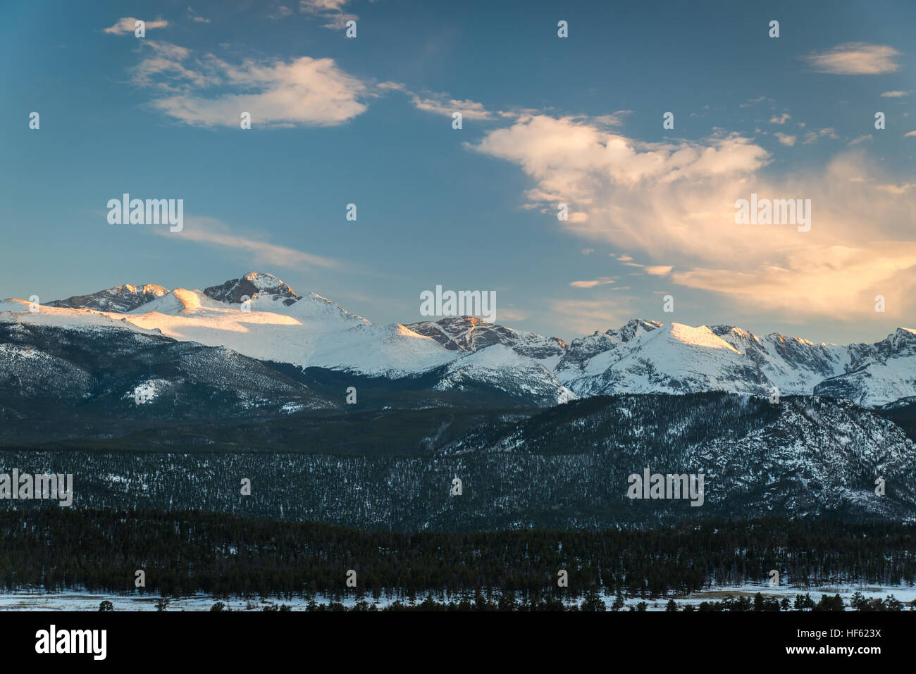 Schneebedeckte Berge von Colorado. Stockfoto