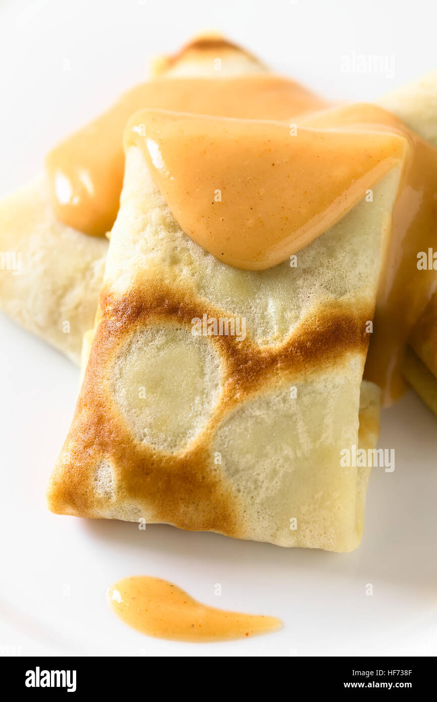 Ungarische Hortobagyi Palacsinta oder Crêpe à la Hortobagy, Hackfleisch ...