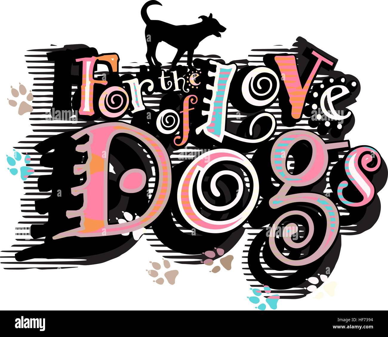 Vektor-Illustration eines Hund-liebevollen Slogans Stock Vektor