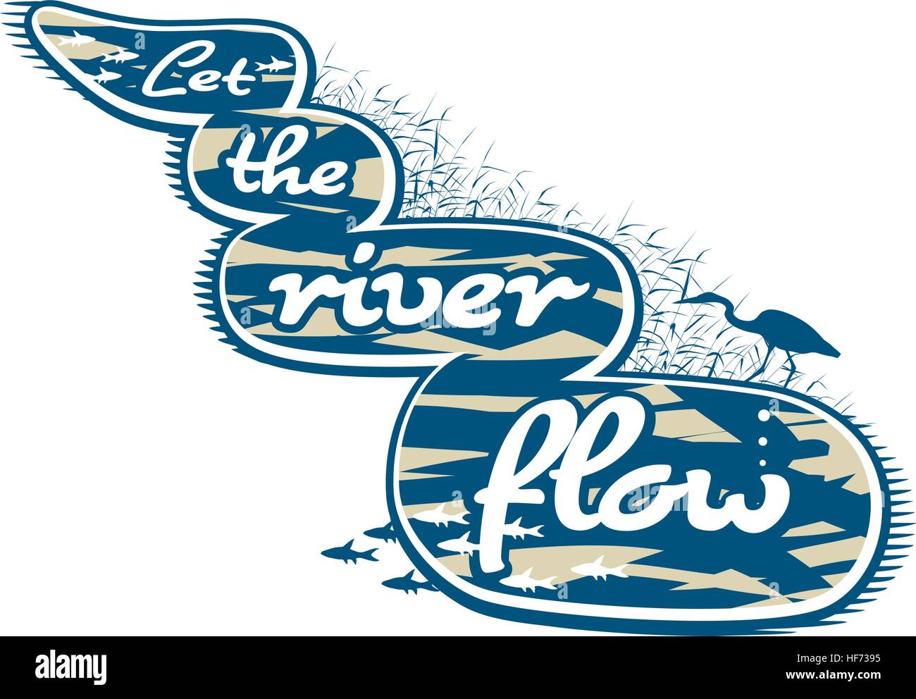 Vektor-Illustration eines Slogans Fluss Erhaltung zu fördern Stock Vektor