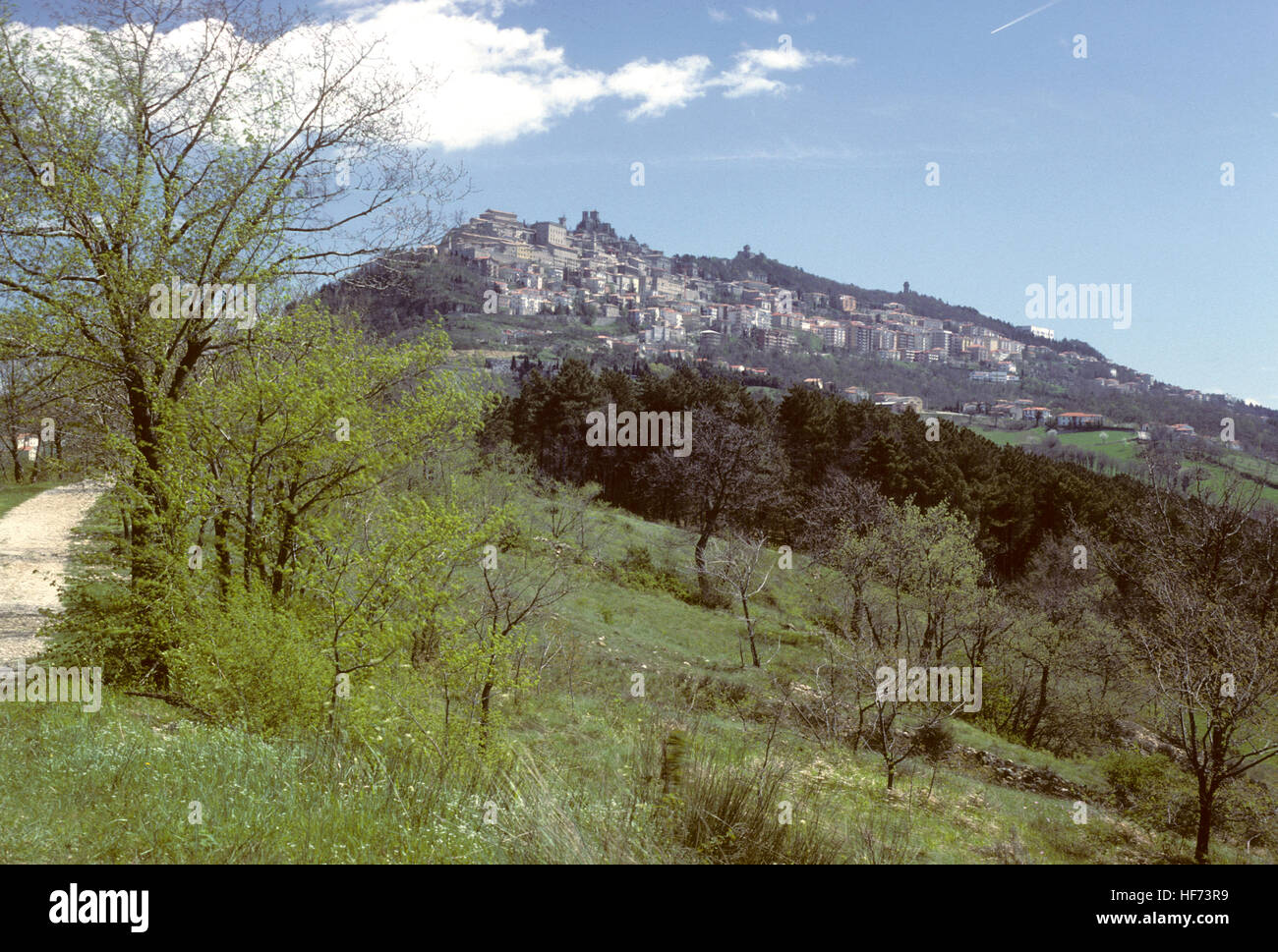 Republik SAN MARINO ist ein einer Mikro-Staat in Italien auf der Seite des Apennins umgeben von Italien Stockfoto