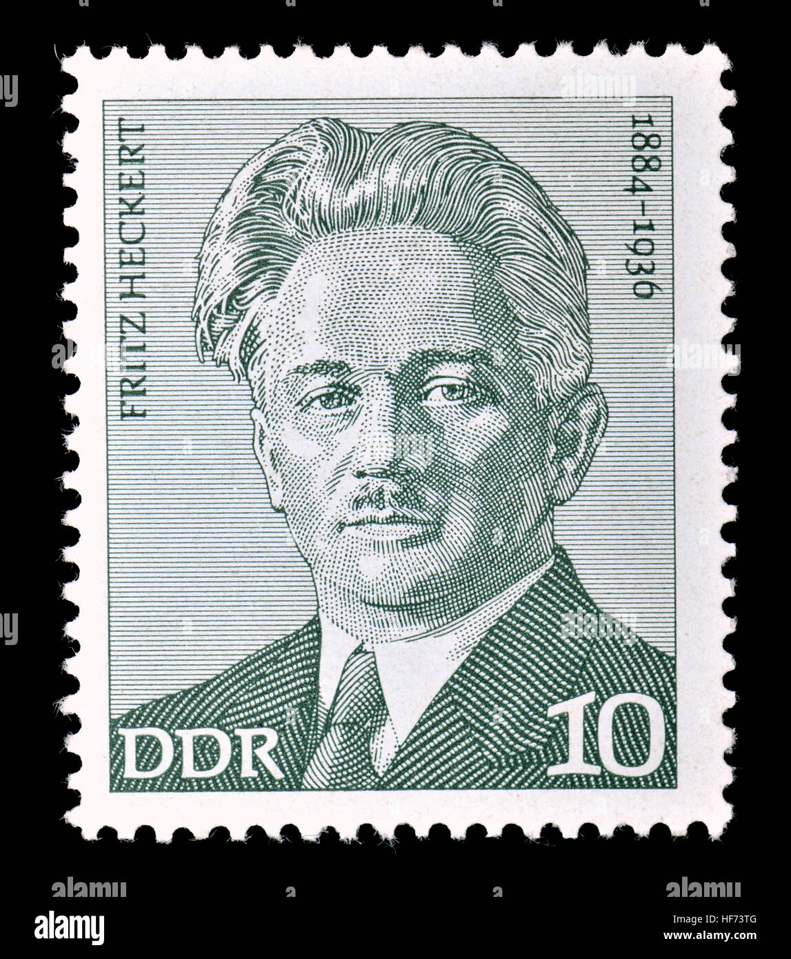 DDR-Briefmarke (1974) Friedrich (Fritz) Carl Heckert (1884-1936) deutscher Politiker, Mitbegründer der Spartakusbund und die kommunistische Stockfoto