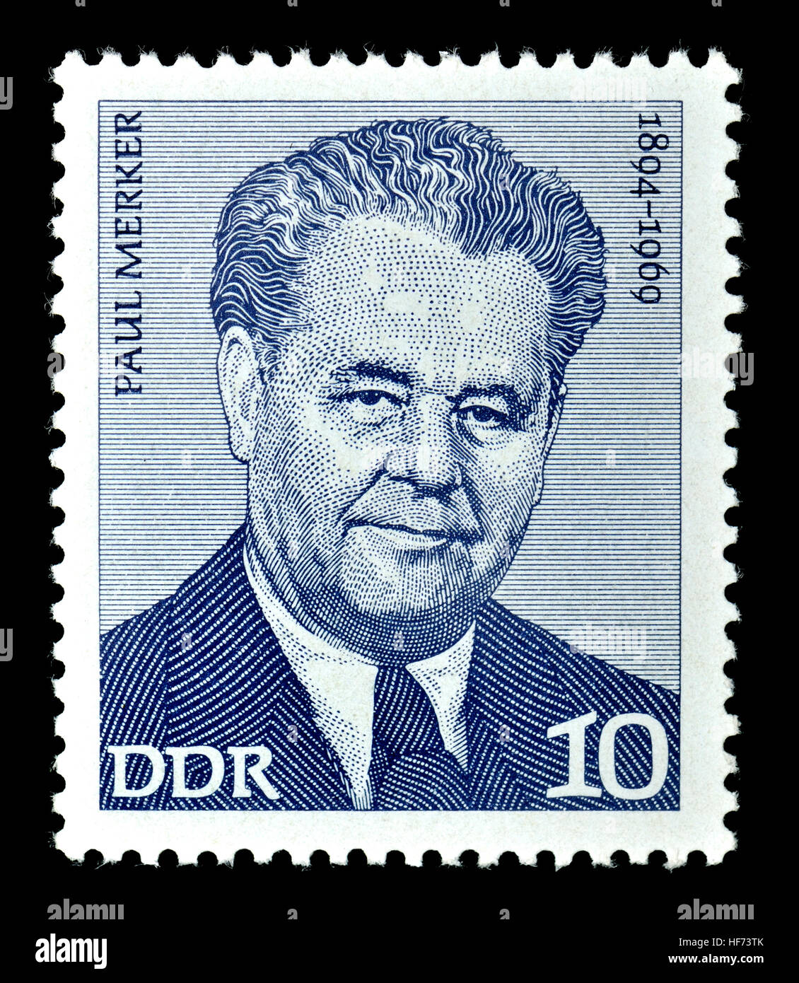 DDR-Briefmarke (1974): Paul Merker (1894-1969) Aktivist Mitglied der kommunistischen Partei Deutschlands Stockfoto