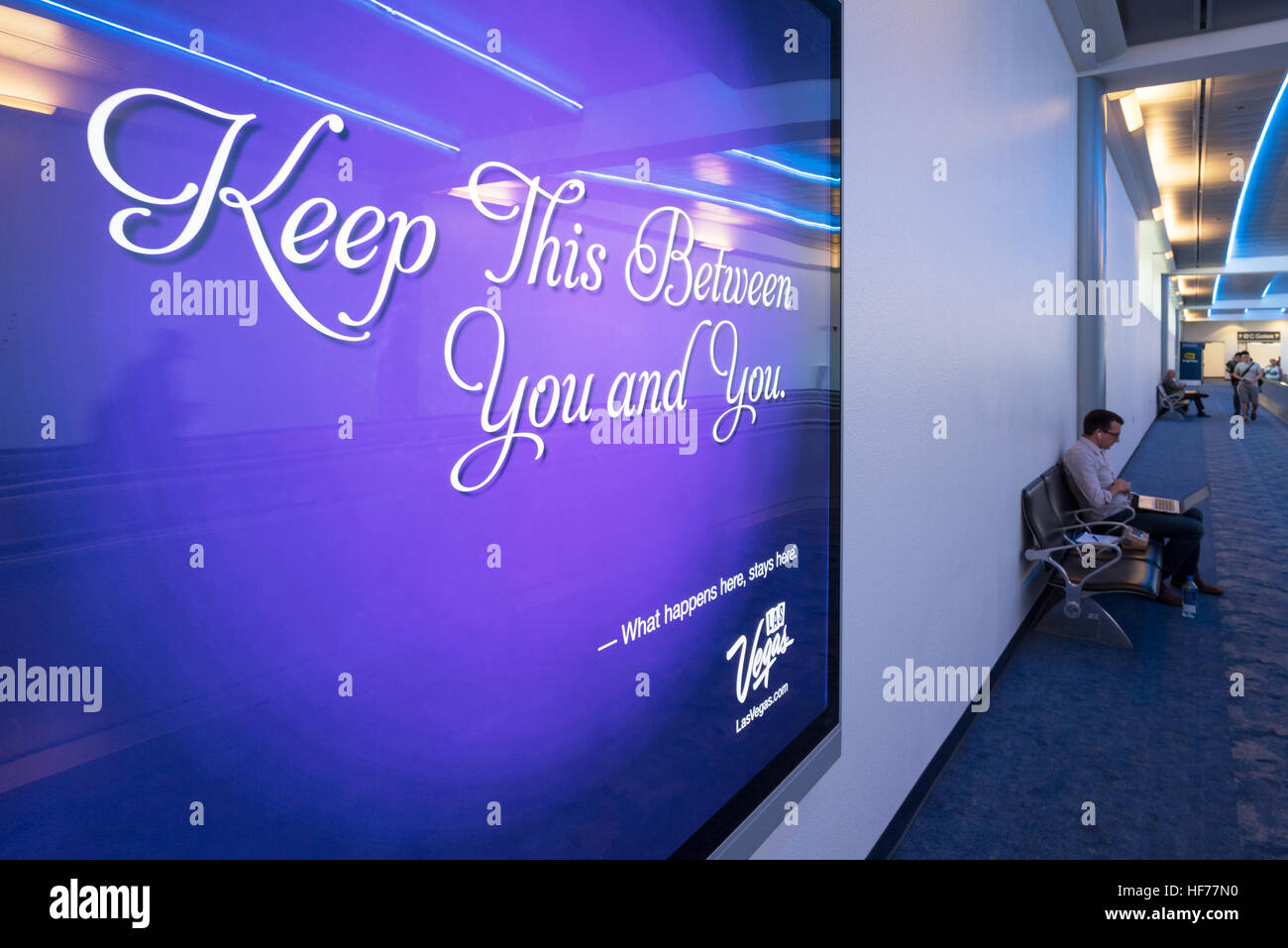Melden Sie sich der Passagier-Terminal des McCarran International Airport, Las Vegas, Nevada. Stockfoto
