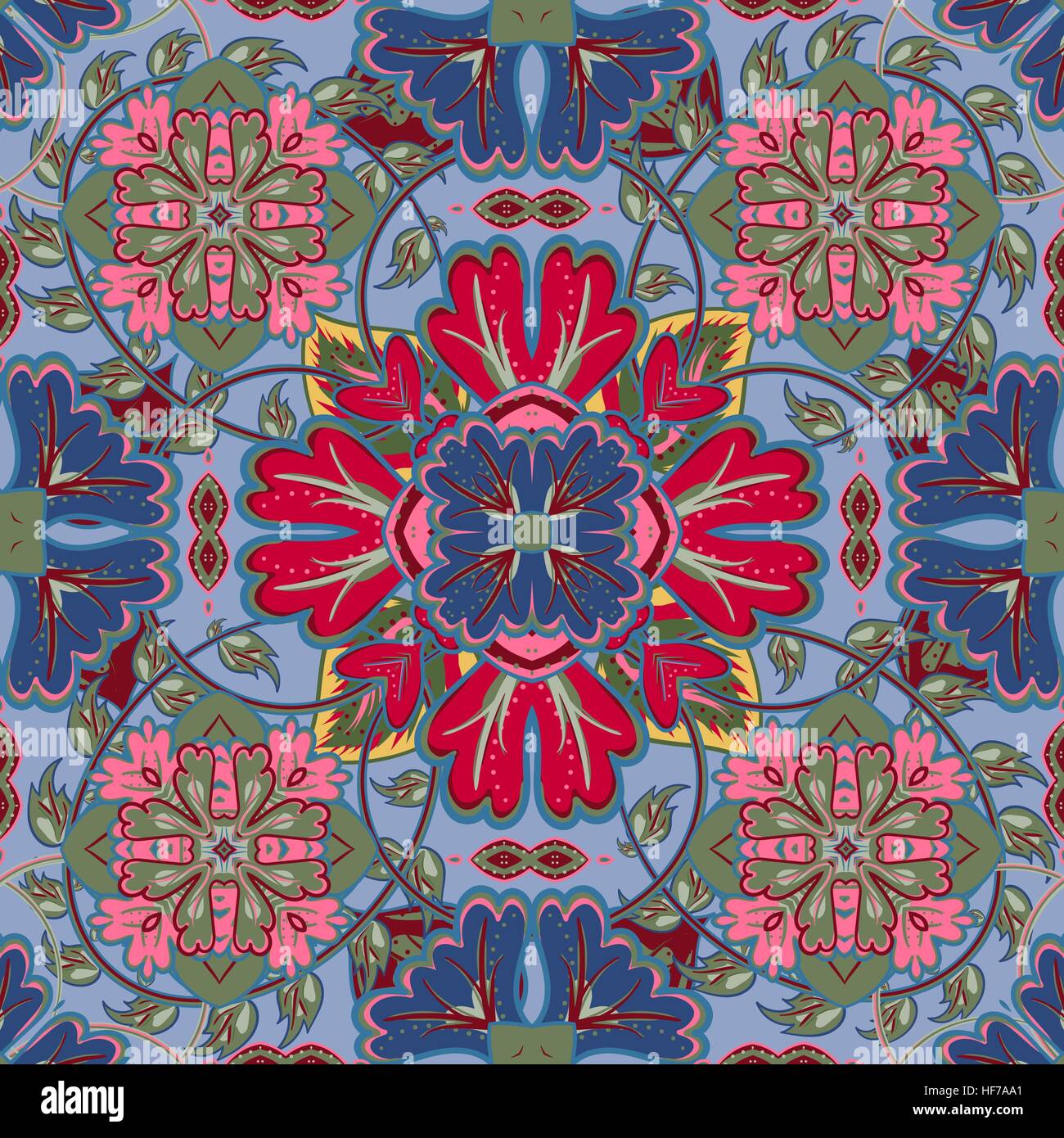 Bunt Glasur Nahtloser Muster Von Mandalas Orientalische