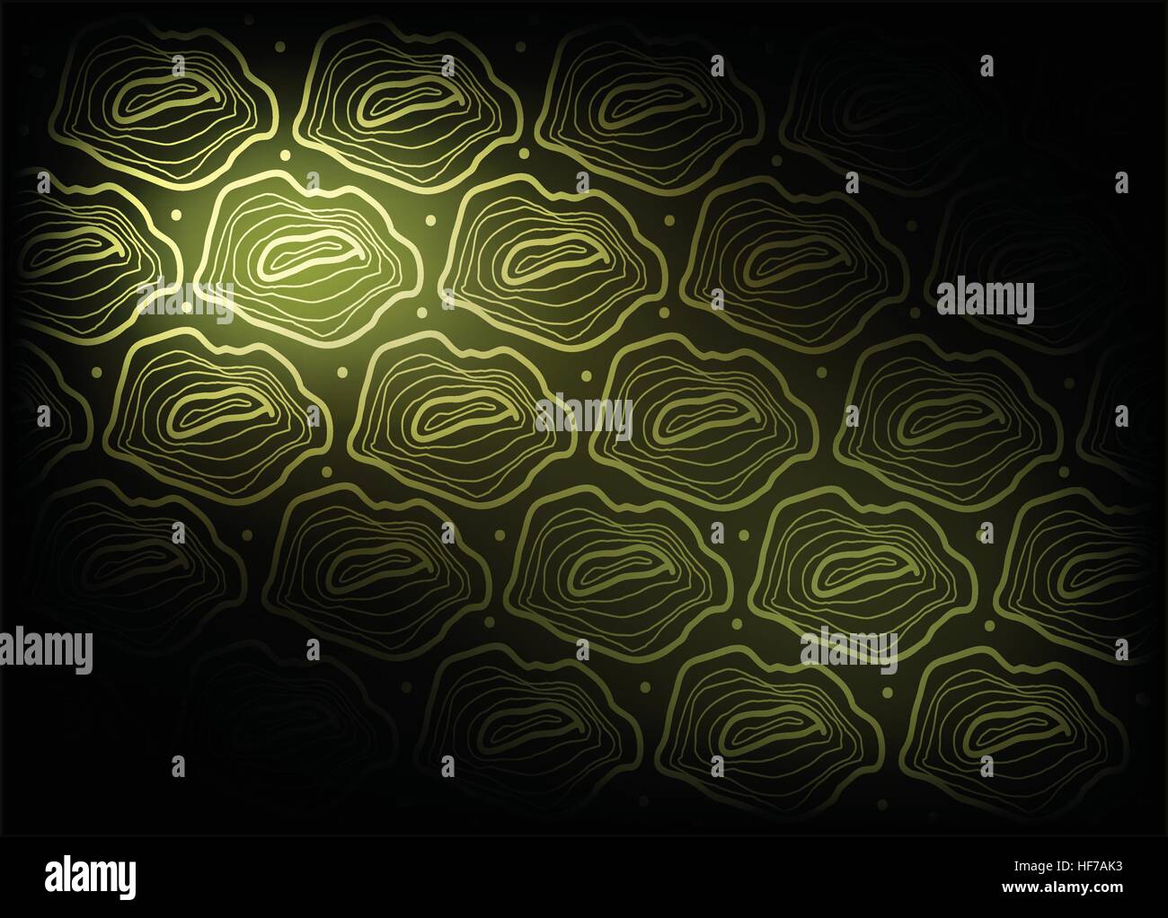 Darstellung der schönen grünen Vintage Textur Wallpaper Hintergrund mit Baum Ringe Muster für Inhalte oder Bild hinzufügen. Stock Vektor