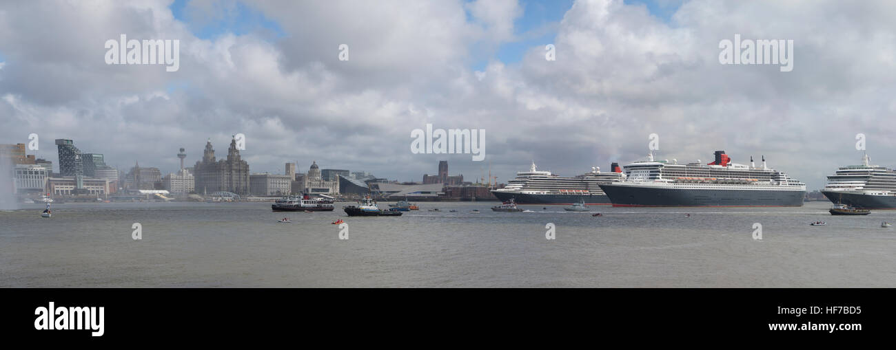 Die 3 Damen auf dem Mersey Stockfoto