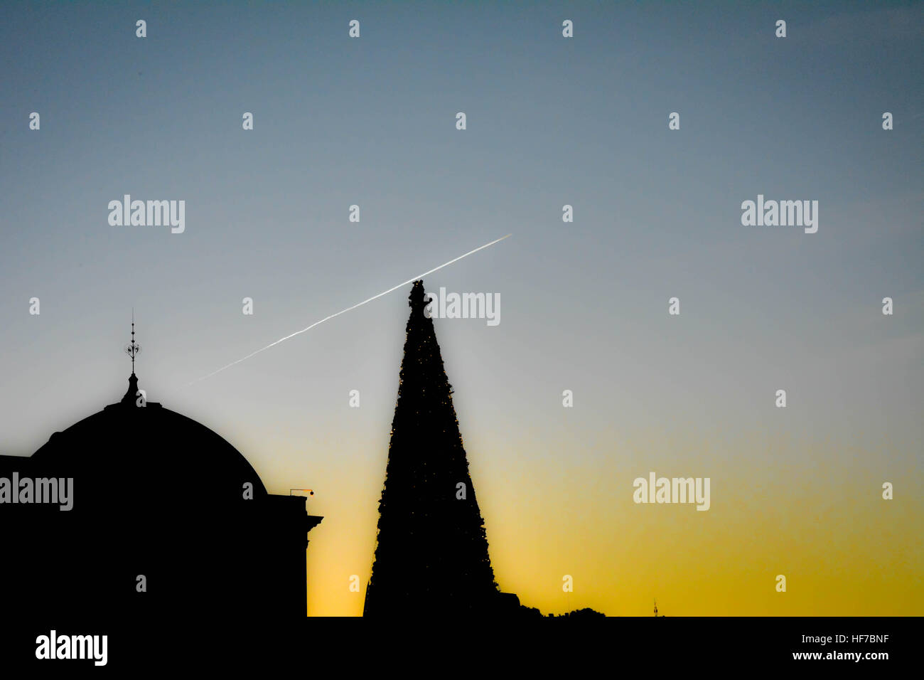 Silhouette der Gebäude und skyline Stockfoto