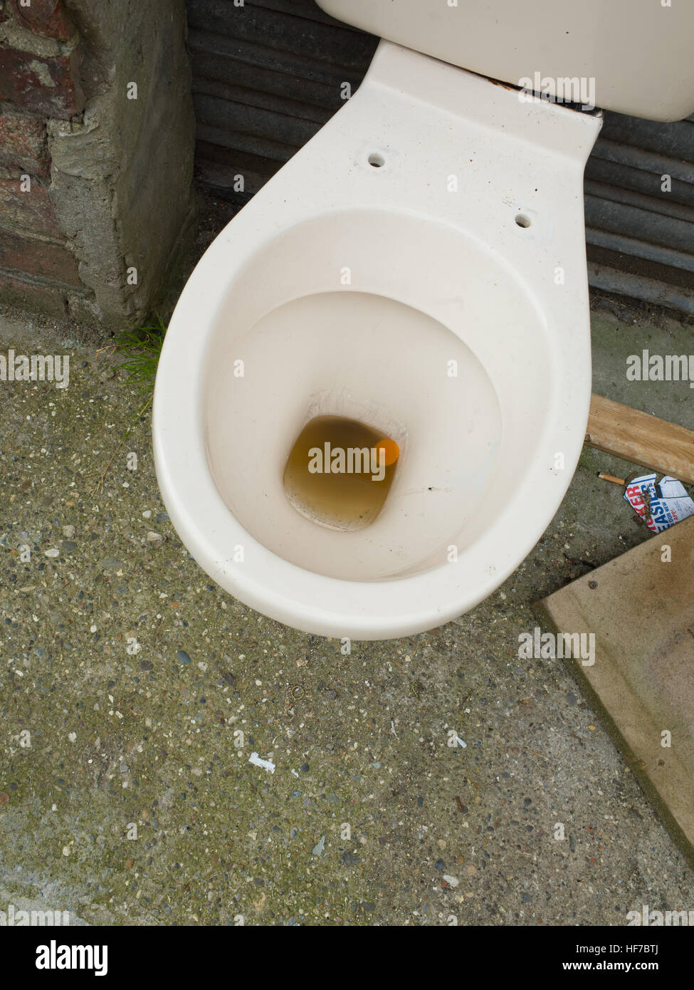 Entfernt schmutzige Toilette weggeworfen Stockfoto