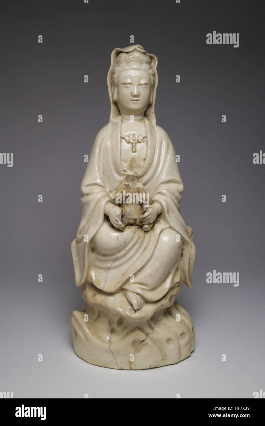 Chinesische Blanc de Chine Guanyin Figur. Die Abbildung Maßnahme 29cm. Stockfoto