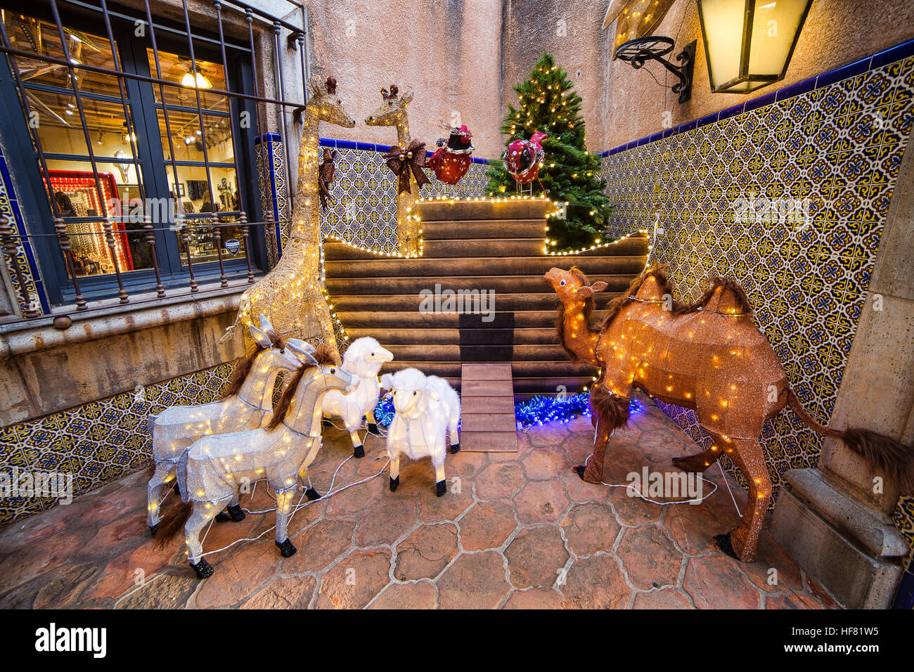 Noahs Arche wird während des jährlichen Festival of Lights in Sedona im Tlaquepaque gezeigt Stockfoto