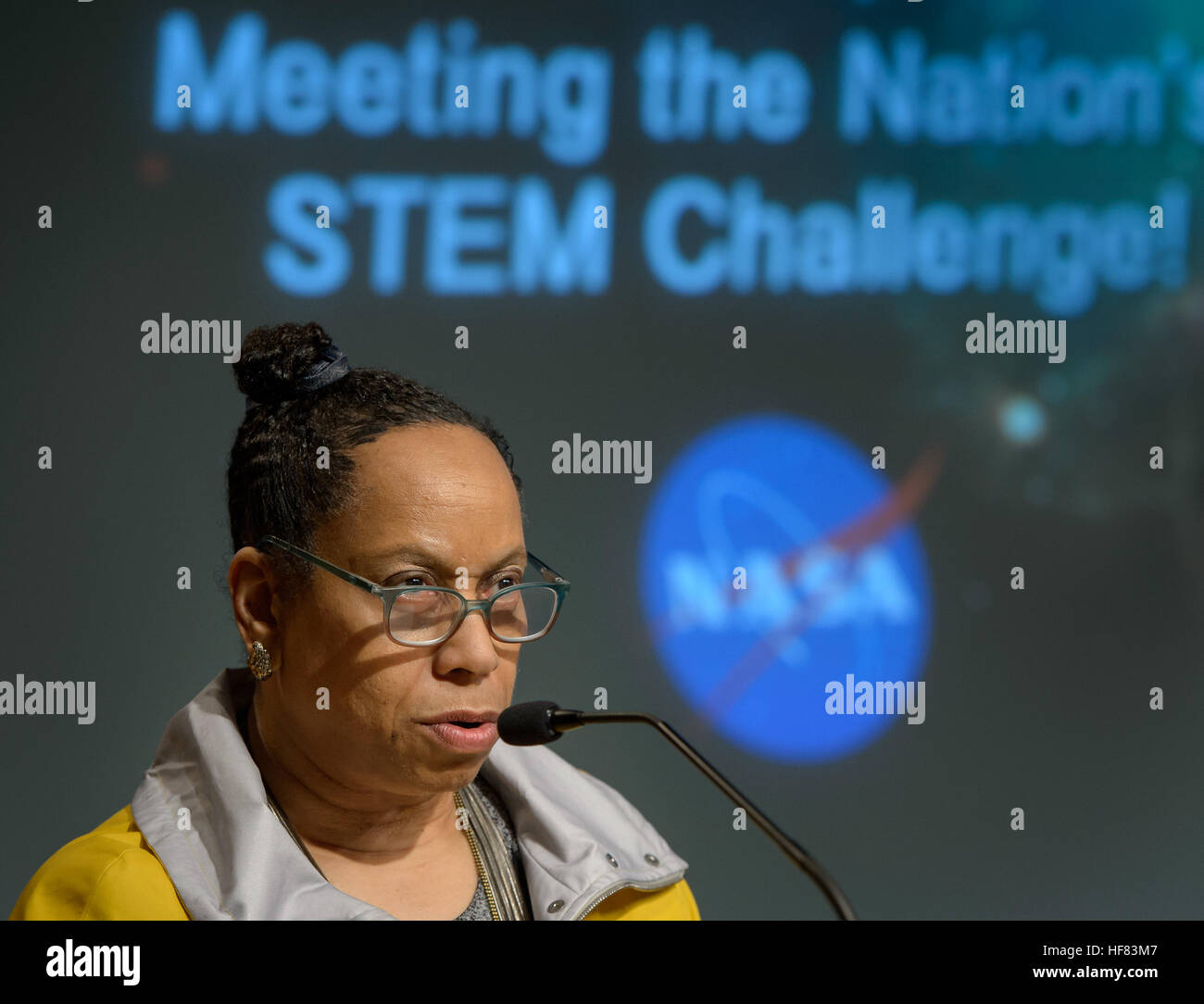 Brenda R. Manuel, Associate Administrator, NASA Office of Diversity und Chancengleichheit (ODEO), Gespräche während der MissionSTEM Summit 2016, Montag, 8. August 2016 im NASA-Hauptquartier in Washington. Stockfoto