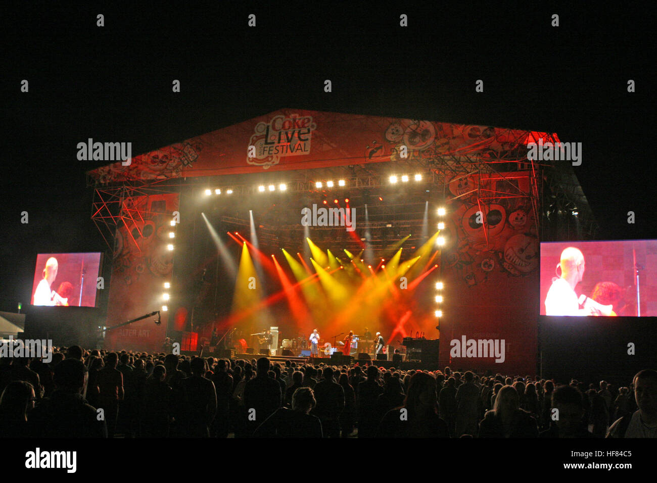 Krakau, Polen - 20. August 2009: Coke Live Festival, o/p-Bühne Stockfoto