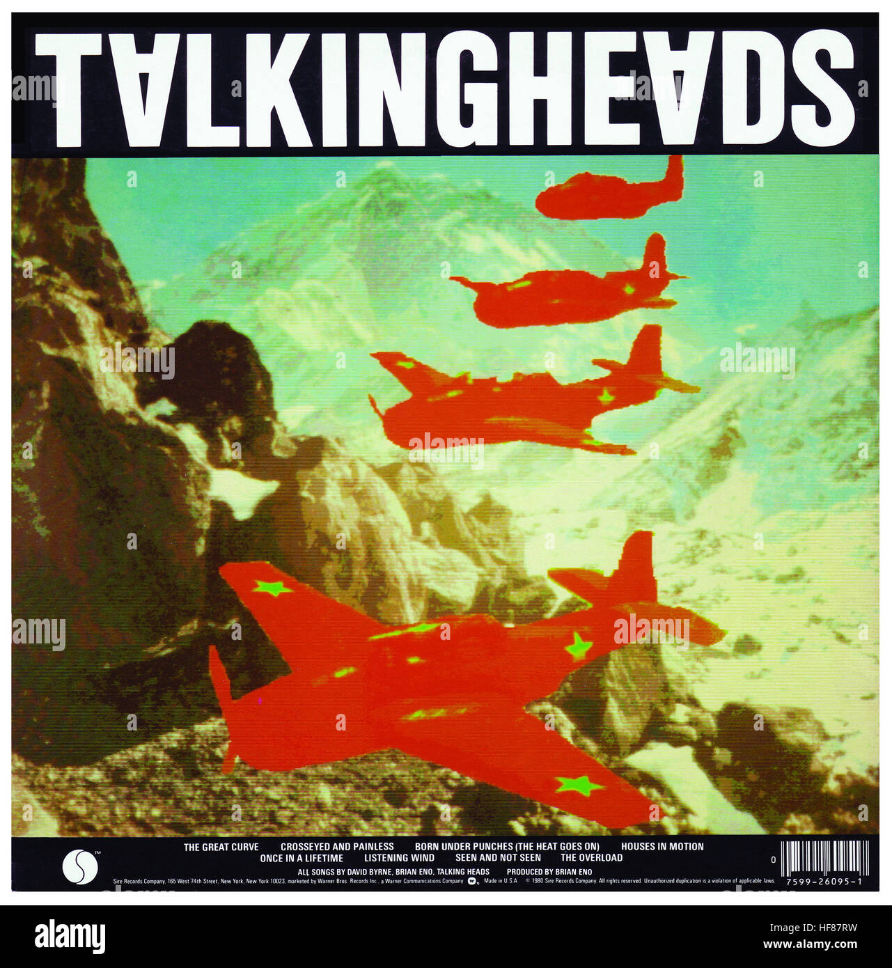 Rückseitige Cover von Talking Heads 1980er Album "Remain in Light".  Nur zur redaktionellen Verwendung. Stockfoto