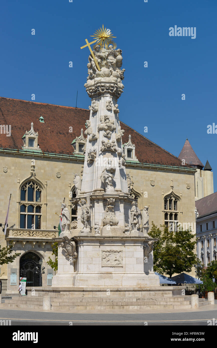 Dreifaltigkeitssaeule, Burgberg, Budapest, Ungarn, Dreifaltigkeitssäule, Schlossberg, Ungarn Stockfoto