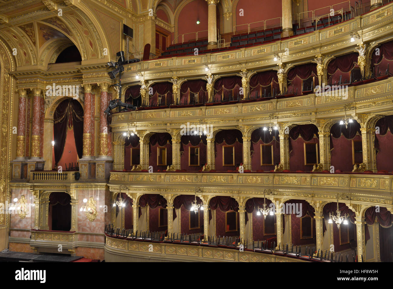 Innenbereich, Staatsoper, Andrassy Ut, Budapest, Ungarn, Interieur, Staatsoper, Ungarn Stockfoto