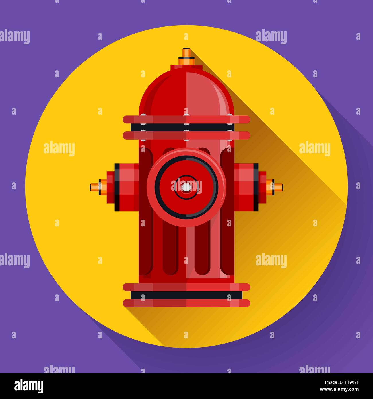 Red Fire Hydrant Vektor Icon für video, mobile apps. Stock Vektor