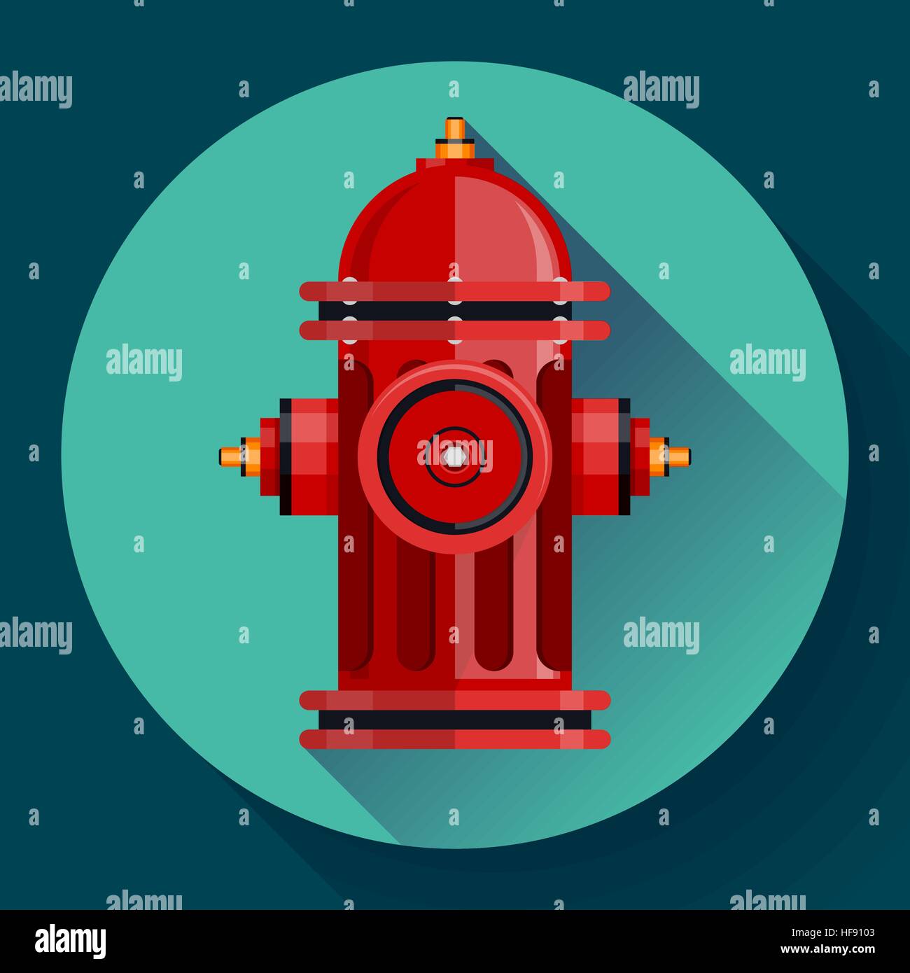 Red Fire Hydrant Vektor Icon für video, mobile apps. Stock Vektor